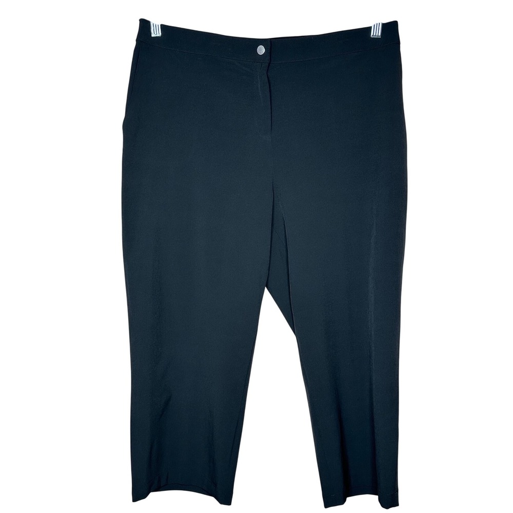 Zenergy by Chico's Black Cropped Pants Size 2 Polyester Spandex Comfort Stretchy